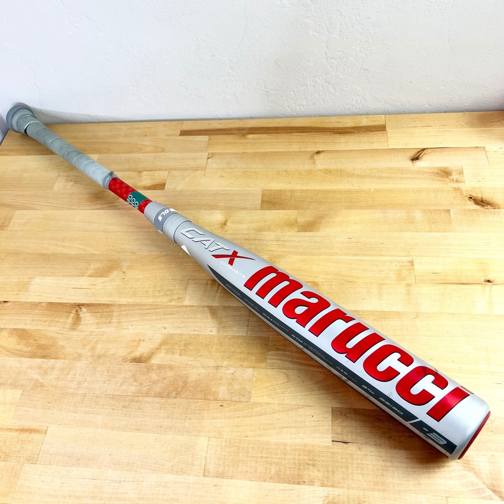 Marucci Baseball Bat CATX Composite BBCOR 33/30 Silver Red MCBCCPX -3 2 5/8"